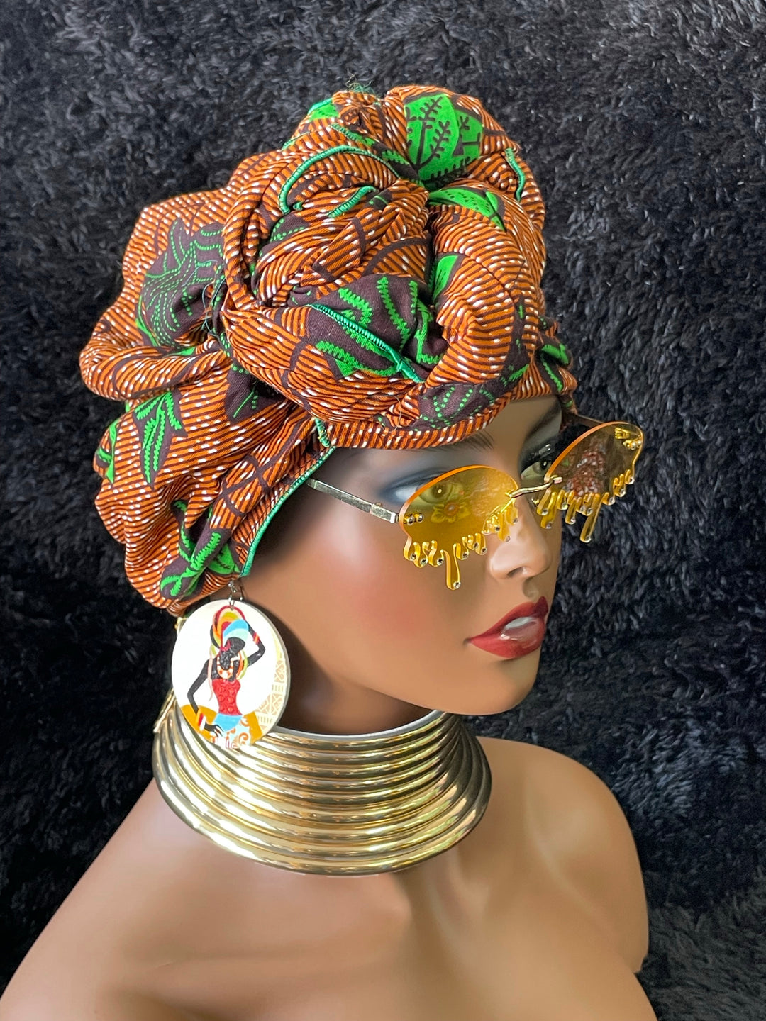 African print pre-tied headwrap/turban