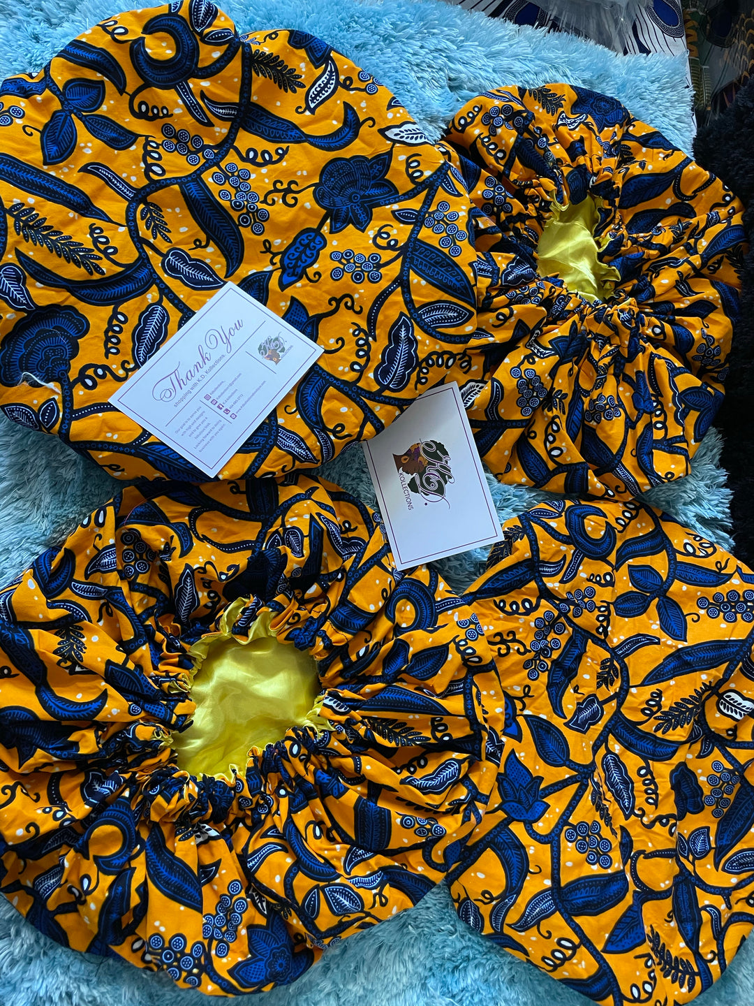 African print reversible hair bonnets - K.D.Kollections Store