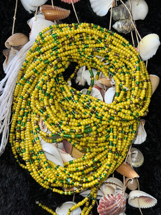 Green and yellow waist beads 🔥