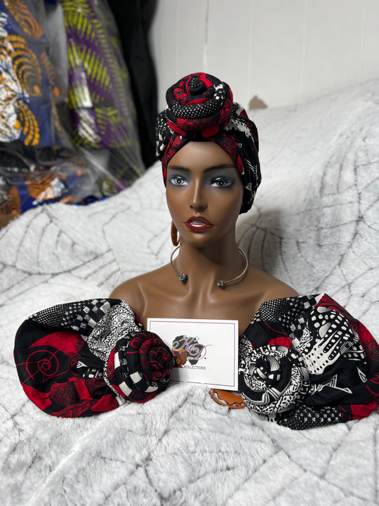 African Print Pre Tied Turban/Headwrap.