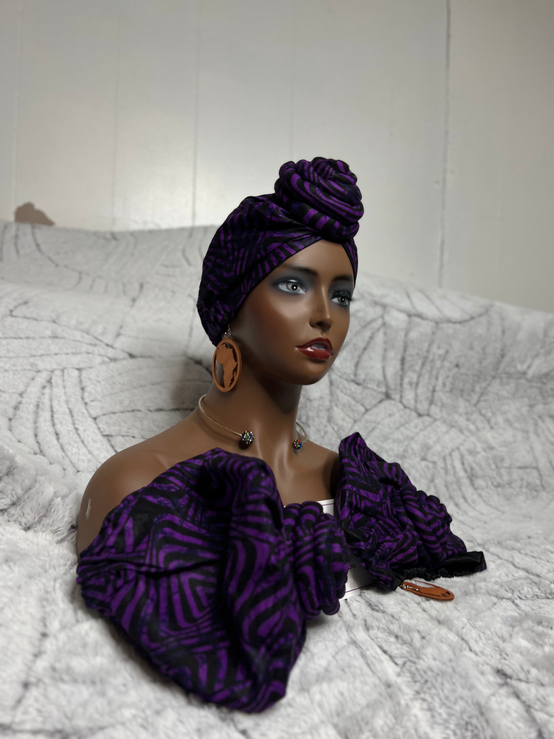 African Print Pre Tied Turban/Headwrap.